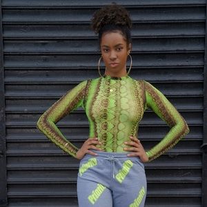 Snakes sheer bodysuit
